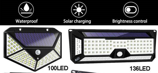 Lampara solar 136 leds