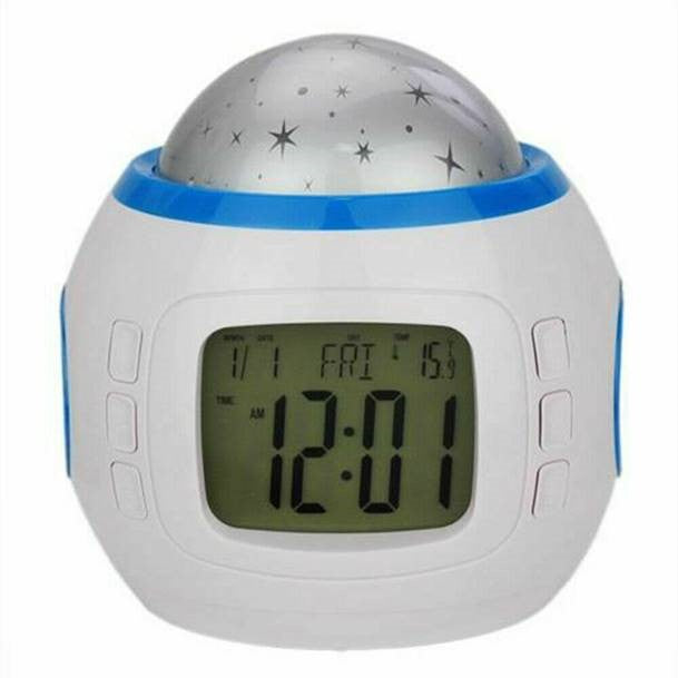 Reloj despertador con estrellas