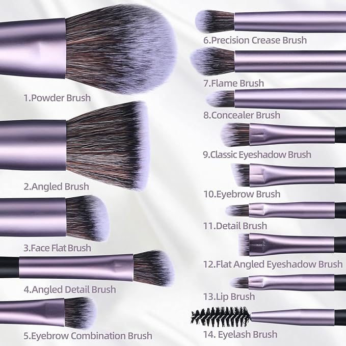 Juego de brochas de maquillaje y espejo de luz LED