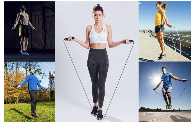 Cuerda de saltar de acero trenzado ultraligera